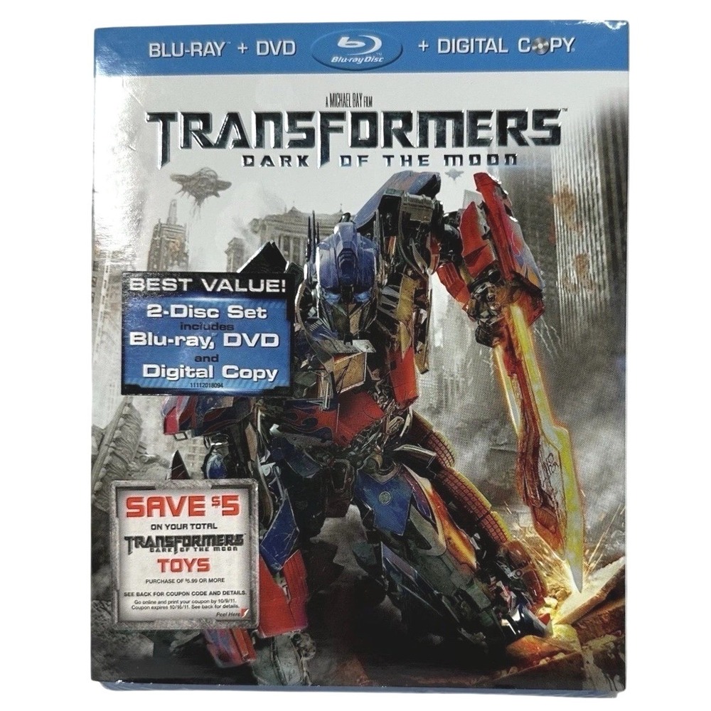 Transformers Dark of the Moon Blu-ray DVD Digital 2-Disc Set Sealed Slipcover